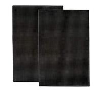 Highball & Chaser Bar Mat, 45cm x 30cm x.8 cm Thick Durable and Stylish Bar Mat for Spills. Non Slip, Non-Toxic, Service Mat for Tea, Bars, Restaurants, Coffee, and Counter Top (2 Pack, Black)