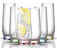 TOPUPDRINK Highball Drinking Glasses, Juice Drinking Glasses, Tall Dining Glasses, Water Glasses Set of 6, Dish Washer Safe Glasses (6 x Glasses 390ML)