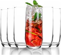 Highball Drinking Glasses, Large/Tall Water, Juice Glasses Set of 6, Dish Washer Safe Glass Set - 6 x Glasses 415ML