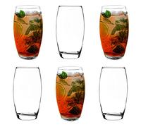 Highball Glasses Cocktail Juice Water Tumblers 280ml Pack of 6 Hiball Clear Drinking Glasses Set Beverages Fruit Soft Drinks Transparent for Home, Restaurant & Parties