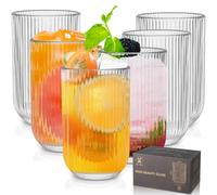 Highball Glasses Set of 6, 440ML Clear Drinking Glasses, Glassware Set