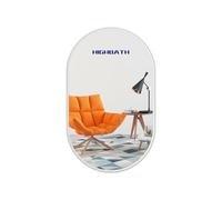 HIGHBATH Oval Mirror for Wall, 60x80 cm Metal Framed Oval Mirrors, Large Bathroom Mirrors, White Wall Mirror for Living Room Bedroom Entryway Decor