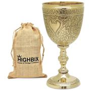 HIGHBIX Royal Wine Goblet Solid Brass Handmade Premium Wine Cup Medieval Decor Gothic Chalice Ancient Elegant Wine Goblet