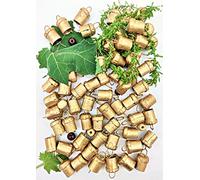 HIGHBIX Tiny Harmony Cow Bells 50 Pieces Vintage Handmade Rustic Lucky Christmas Hanging Mini Bells Pack