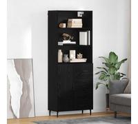 vidaXL Highboard with Drawer Black Oak 69.5 x 34 x 180 cm