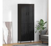 Highboard 2-Door Black Oak Engineered Wood 69.5x34x180cm Modern Storage withLegs