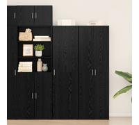 Highboard 2 pcs Black Oak 50 x 42.5 x 185 cm