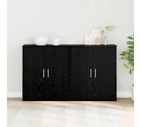 Highboard 2 pcs Black oak 60 x 31 x 70 cm Engineered wood