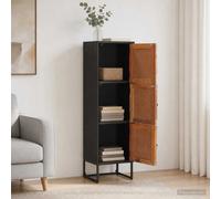 Highboard 3-Door Natural Reclaimed Wood 35x30x120cm Rustic Storage Cabinet Shelf