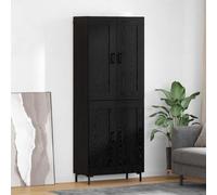 vidaXL Highboard 2 pcs Black Oak Engineered Wood
