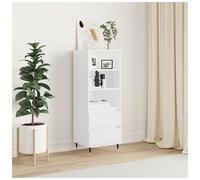 Highboard 40x36x110cm White Engineered Wood with Drawer Tapered Metal Legs Slim