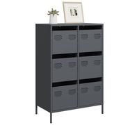Highboard 6-Drawer Anthracite Cold-Rolled Steel 68x39x101.5 cm Storage Organizer