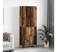 Highboard 69.5x34x180cm Old Wood Engineered Wood 4 Door Ample Storage Max 120kg