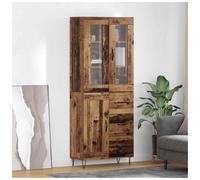 vidaXL 3 Door 3 Drawer Old Wood Sideboard - Size: 90 x 69.5 x 34cm - Brown - Wilko