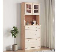 (brown) vidaXL Highboard Sideboard Side Cabinet Storage Cabinet Solid Wood Pine ALTA