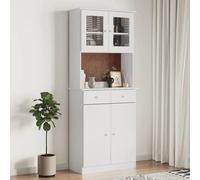 Highboard ALTA White 77x35x188 cm Solid Wood Pine