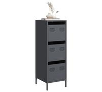 Highboard Anthracite 39x35x103.5 cm Cold-rolled Steel 3 Drawer Storage Organizer