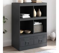Highboard Anthracite Cold-Rolled Steel 67x39x95 cm 4 Shelves 2 Drawers Modern XL