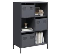 Highboard Anthracite Cold-Rolled Steel 68x39x103.5cm 3 Drawers 3 Compartments .