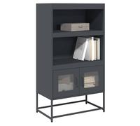 Highboard Anthracite Cold-Rolled Steel 68x39x123 cm 2-Door Storage Cabinet Metal