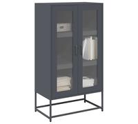 Highboard Anthracite Cold-Rolled Steel 68x39x123 cm 6-Compartment with 2 doors.