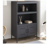 Highboard Anthracite Steel 68x39x113 cm Industrial Storage Cabinet with Doors
