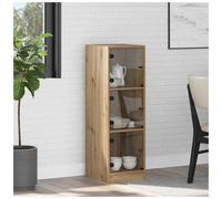 Highboard Artisan Oak 35x37x109cm Engineered Wood 3-Door Glass Display Rustic