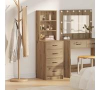 Highboard Artisan oak 40x41x135cm Engineered wood 4-drawer Buffet Storage Matte