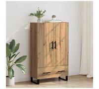 Highboard Artisan oak 69.5x30x115cm Engineered Wood 2 Doors Drawer Slim Storage