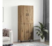 Highboard Artisan Oak 69.5x34x180 cm Engineered Wood 4-Door Ample Storage Large