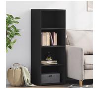 Highboard Black 45x41x124 cm Engineered Wood Modern Storage Cabinet with Shelves