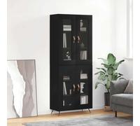 Highboard Black 69.5x34x180 cm Engineered Wood