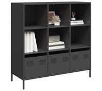 Highboard Black Cold-Rolled Steel 101.5x39x103.5 cm Storage Cabinet 2 Drawers XL