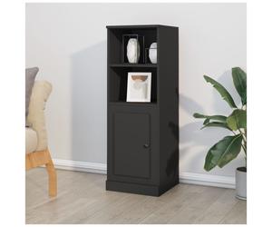Highboard Black Engineered Wood 36x35.5x103.5 cm 1 Door Matte Minimalist Storage