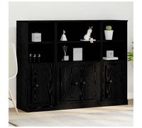 vidaXL Highboard Black Oak 132 x 35.5 x 103.5 cm Engineered Wood, Black