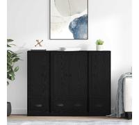 vidaXL Highboard with Drawer 3 pcs Black Oak Engineered Wood