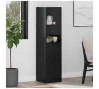 Highboard Black Oak 35x37x142cm Engineered Wood 2-Door Compact Dining Storage