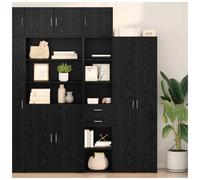 vidaXL Highboard Black Oak 40 x 42.5 x 185 cm Engineered Wood