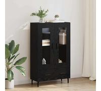 Highboard Black Oak 69.5x31x115cm Engineered Wood Storage Cabinet with 1 Drawer