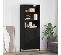vidaXL Highboard Black oak 69.5 x 34 x 180 cm Engineered Wood