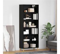 Highboard Black Oak 69.5x32.5x180cm Engineered Wood 3 Drawers 1 Door Durable XL