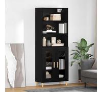 vidaXL Highboard Black Oak 69.5 x 32.5 x 180 cm Engineered Wood