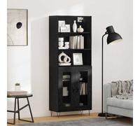 vidaXL Highboard 2 pcs Black Oak Engineered Wood