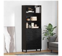 vidaXL Highboard with Drawer 2 pcs Black Oak Engineered Wood
