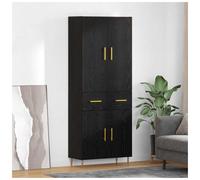 vidaXL Highboard Black Oak 69.5 x 34 x 180 cm Engineered Wood
