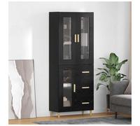 vidaXL Highboard Black Oak 69.5 x 34 x 180 cm Engineered Wood