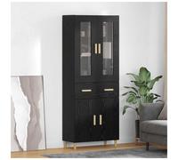 vidaXL Highboard Black Oak 69.5 x 34 x 180 cm Engineered Wood