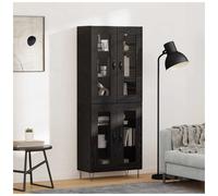 vidaXL Highboard Black Oak 69.5 x 34 x 180 cm Engineered Wood