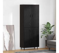 vidaXL Highboard 2 pcs Black oak Engineered Wood and Glass