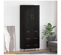 vidaXL 2 Door 3 Drawer Black Oak Sideboard - Size: 180 x 69.5 x 34cm - Wilko
